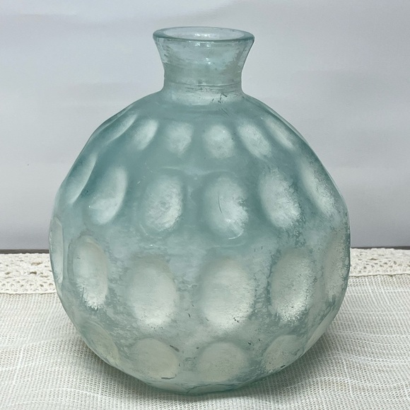 Vidrios San Miguel 100% Recycled Glass Vases Frosted Thumbprint Bulbous Spain - Picture 1 of 6